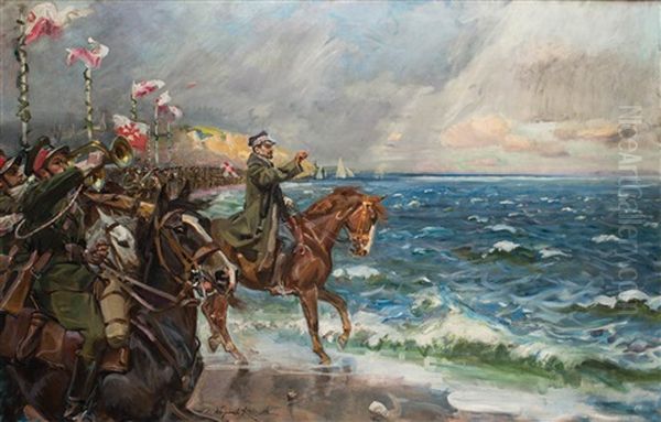 Zaslubiny Polski Z Morzem Oil Painting by Woiciech Ritter Von Kossak