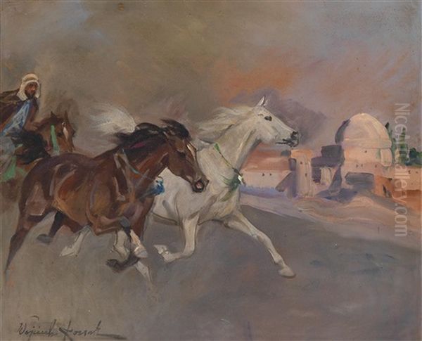 Arabischer Reiter Oil Painting by Woiciech Ritter Von Kossak