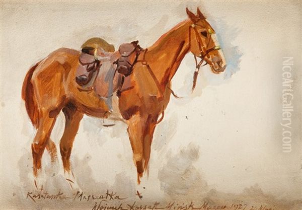 Kasztanka Marszalka Oil Painting by Woiciech Ritter Von Kossak
