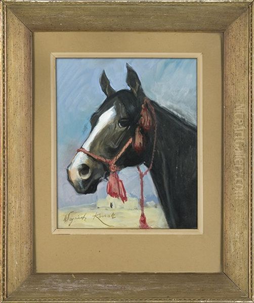 Horse Head Oil Painting by Woiciech Ritter Von Kossak