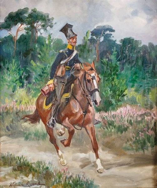 Ulan Iii Pulku Ulanow Krolewska Kongresowego Oil Painting by Woiciech Ritter Von Kossak