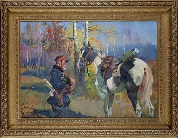 Wierny Towarzysz Oil Painting by Woiciech Ritter Von Kossak