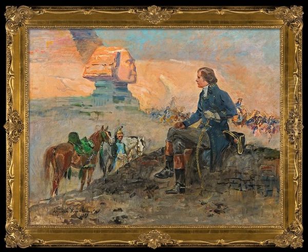 Napoleon And The Sphinx Oil Painting by Woiciech Ritter Von Kossak