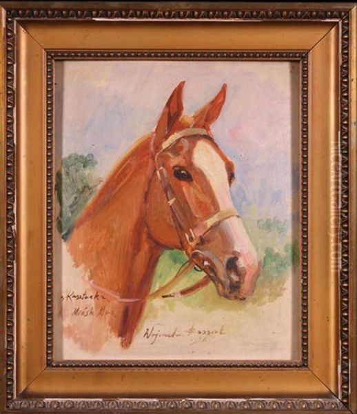 Kasztanka Oil Painting by Woiciech Ritter Von Kossak