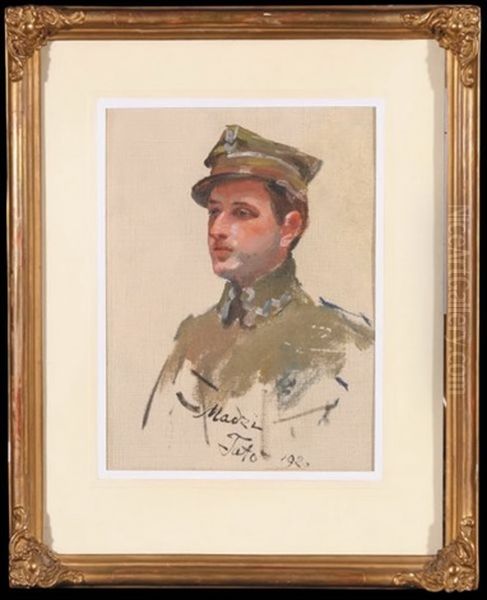 Portret Oficera Oil Painting by Woiciech Ritter Von Kossak