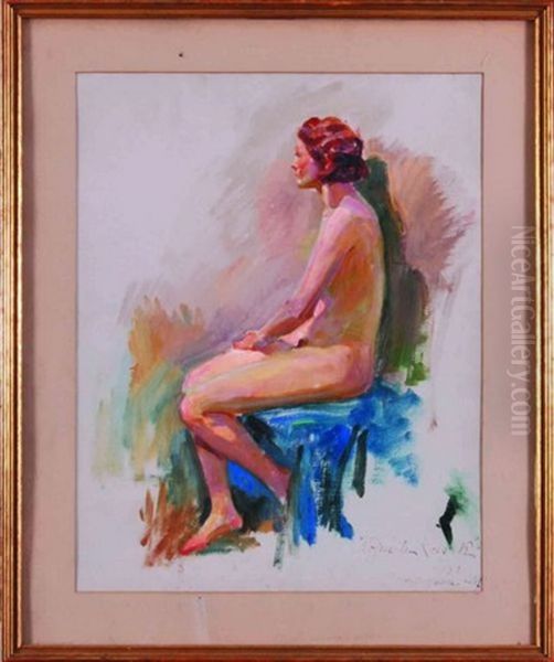 Akt Siedzacej Oil Painting by Woiciech Ritter Von Kossak