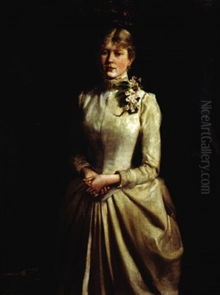 Portret Zony Artysty, Marii Z Kisielnickich Kossakowej Oil Painting by Woiciech Ritter Von Kossak