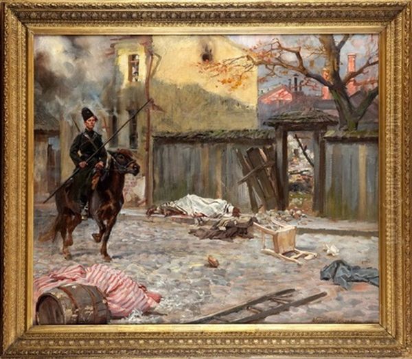Ranek Po Pogromie Oil Painting by Woiciech Ritter Von Kossak