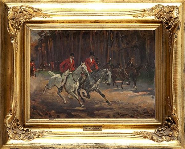 Polowanie Na Lisa Oil Painting by Woiciech Ritter Von Kossak