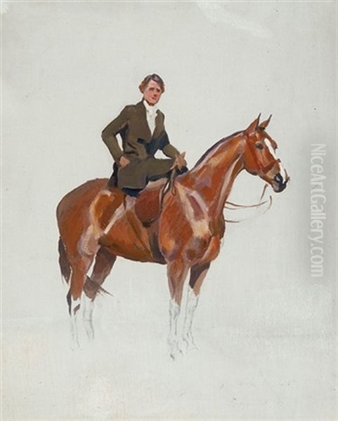 Horsewoman Oil Painting by Woiciech Ritter Von Kossak