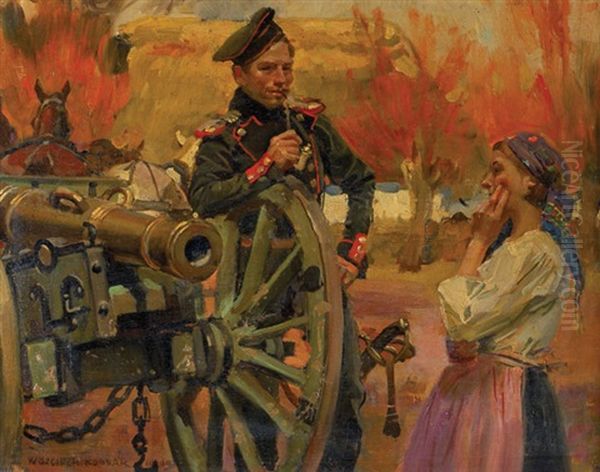 The Soldier Oil Painting by Woiciech Ritter Von Kossak