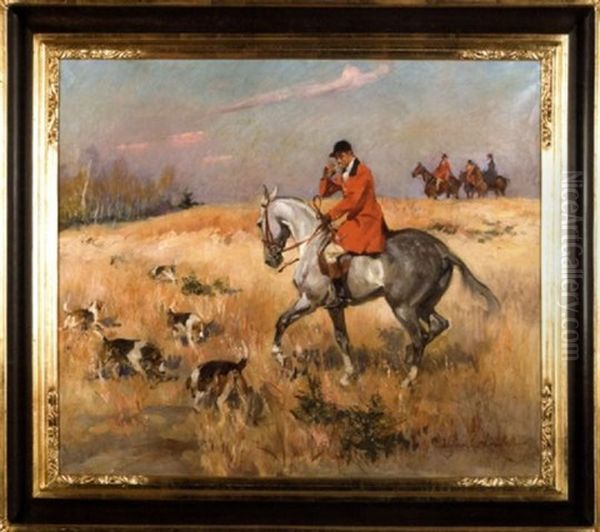 Hunting Oil Painting by Woiciech Ritter Von Kossak