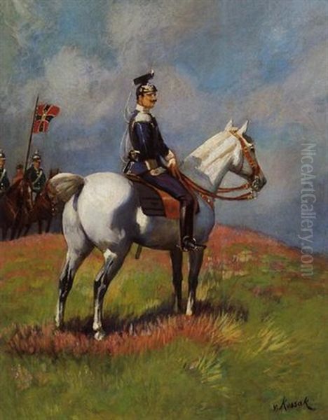 Kaiser Wilhelm Ii Bei Den Kaisermanovern Des Jahres 1901 Oil Painting by Woiciech Ritter Von Kossak