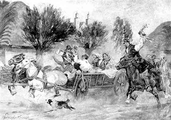 Krakauer Bauernhochzeit Oil Painting by Woiciech Ritter Von Kossak