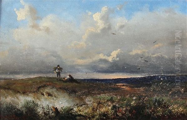 Rast In Den Dunen Oil Painting by Carl Georg Koester