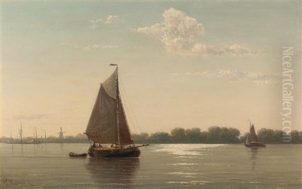 Segler Im Abendlicht Oil Painting by Everhardus Koster