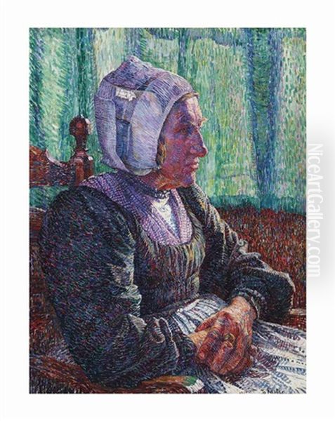 A Farmer's Wife From Laren Oil Painting by Jo (van Hattem) Koster