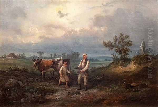 Przed Burza Oil Painting by Franciszek Kostrzewski