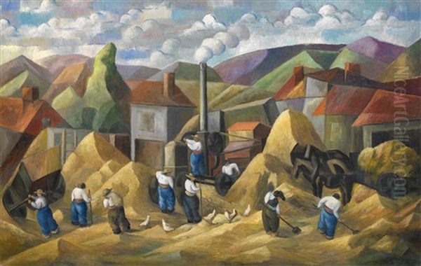 Harvest Oil Painting by Pavel Kotlarevsky