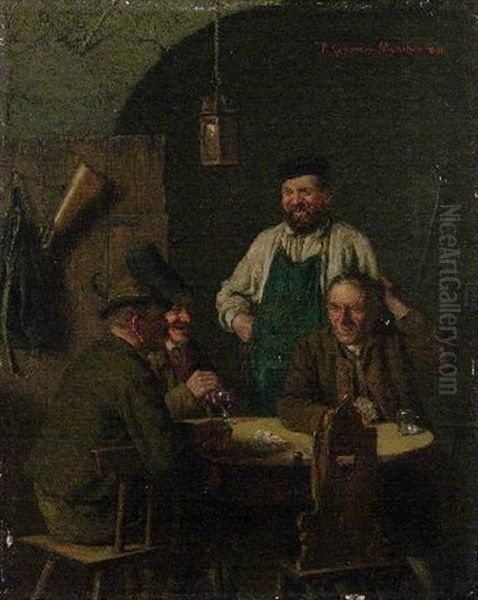 Die Kartenspieler Oil Painting by Peter Kraemer the Elder