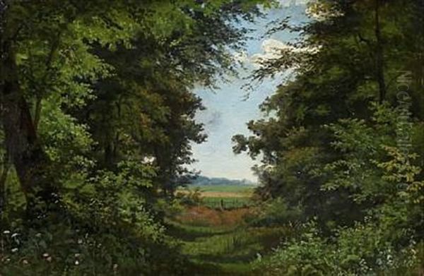 Ordrup Krat Oil Painting by Frederik-Carl-Julius Kraft