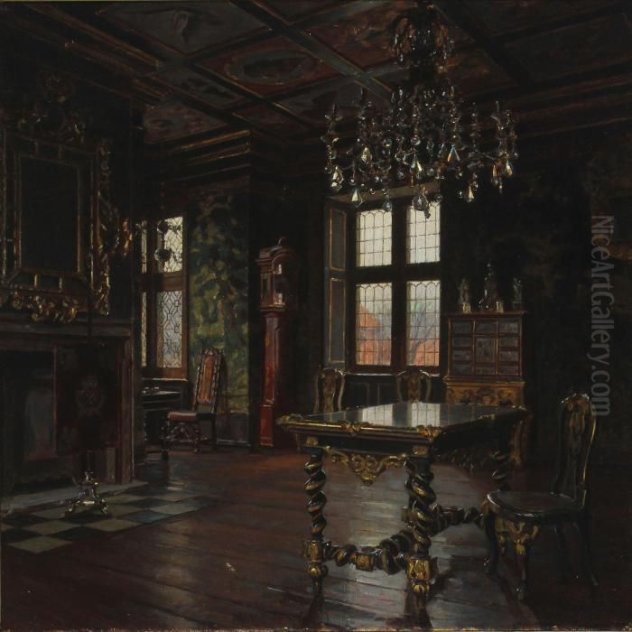 Interior From Rosenborg Castle Oil Painting by Christian Frederick Beck