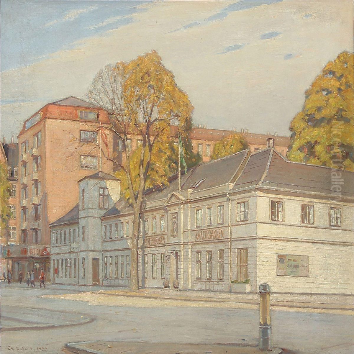 View From Amager Bank, Denmark Oil Painting by Christian Frederick Beck