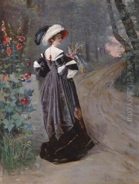 Der Feldblumenstrauss Oil Painting by Charles Louis Kratke