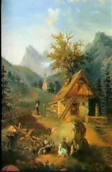 Mittagsrast Oil Painting by Carl Von Kratzer