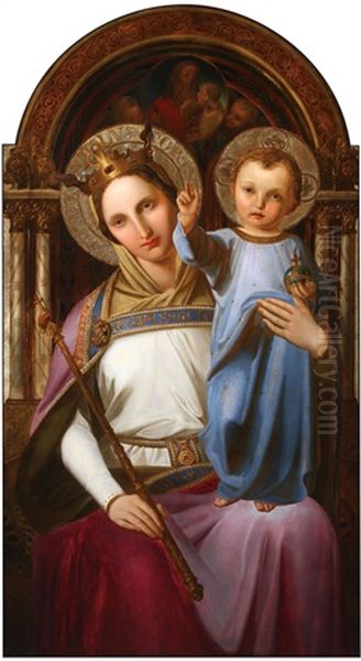 Queen Of Heaven Oil Painting by Friedrich Kraus