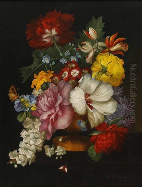 Blumenstraus In Vase Oil Painting by Lina Krause