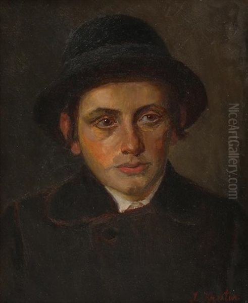 Portrait Of A Young Man Oil Painting by Lazar' Leibovich Krestin