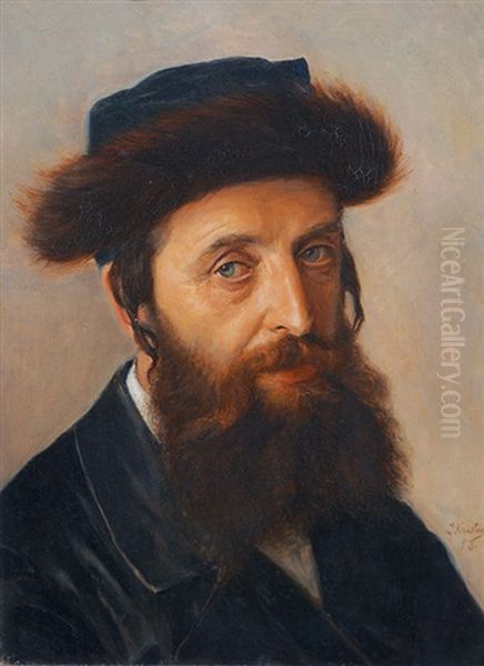 Portrait Of Hassid Oil Painting by Lazar' Leibovich Krestin