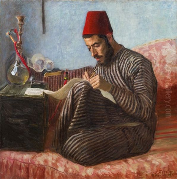 Jemenitischer Toraschreiber Oil Painting by Lazar' Leibovich Krestin