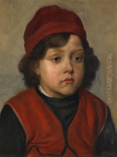 Portrat Eines Knaben Oil Painting by Lazar' Leibovich Krestin