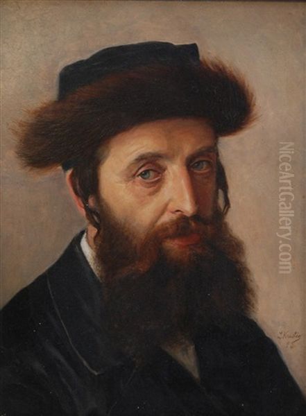 Portrait Of A Hasid Oil Painting by Lazar' Leibovich Krestin