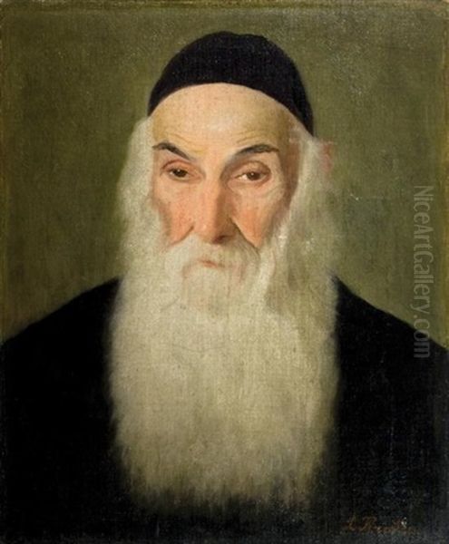 Portrait Of A Rabbi Oil Painting by Lazar' Leibovich Krestin