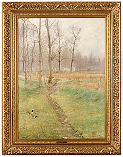 I December - Motiv Fran Frankrike Oil Painting by Nils Kreuger