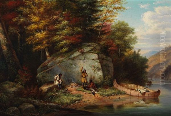 After The Hunt Oil Painting by Cornelius David Krieghoff