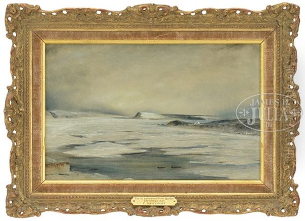 St. Lawrence From Quebec Xmas Oil Painting by Cornelius David Krieghoff