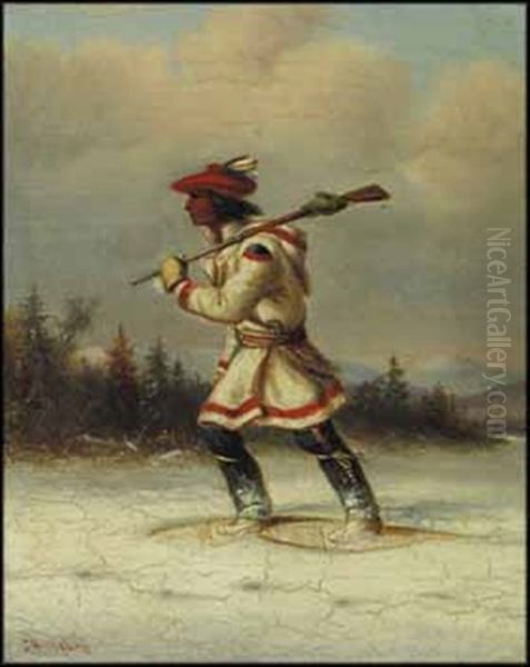 Trapper On Snowshoes Oil Painting by Cornelius David Krieghoff