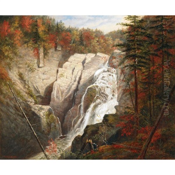The St. Anne Falls Oil Painting by Cornelius David Krieghoff