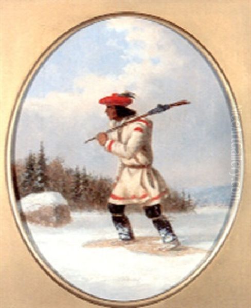 Indian Hunter Oil Painting by Cornelius David Krieghoff