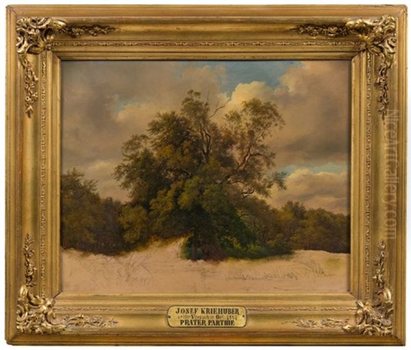 Praterlandschaft Oil Painting by Josef Nikolaus Kriehuber