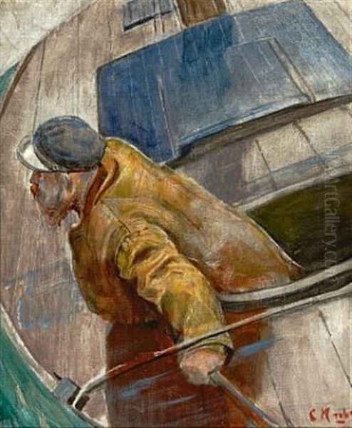 Los Ved Roret / Seil I Le Oil Painting by Christian Krohg