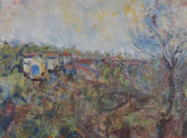 Landschaft Mit Blick Auf Hauser Oil Painting by Paul Kron