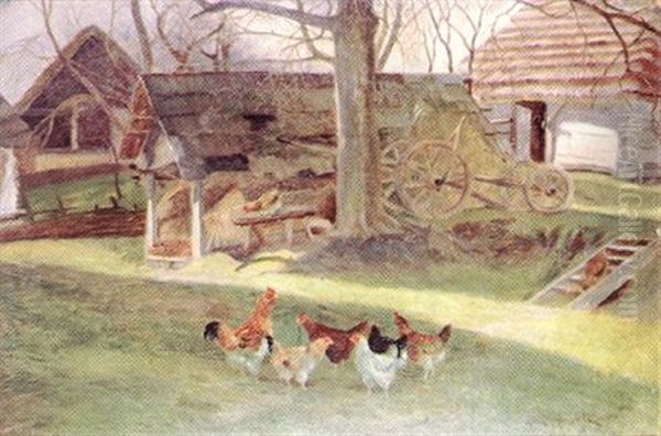 Zagroda Oil Painting by Adam Krotochwila