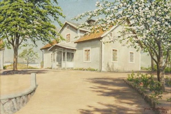 Sandbacksgatan 5 I Linkoping Oil Painting by Johan Fredrik Krouthen