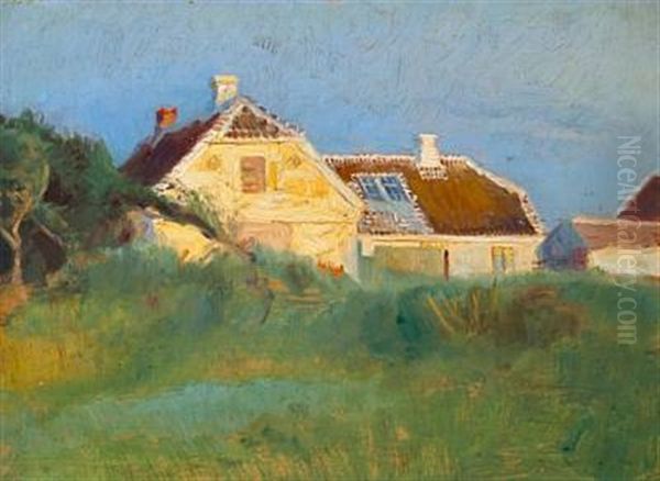 Madam Bentsens Hus, Kroyers Forste Bolig Oil Painting by Peder Severin Kroyer