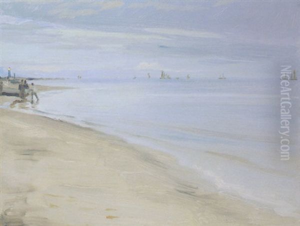 Skagen Strand Oil Painting by Peder Severin Kroyer